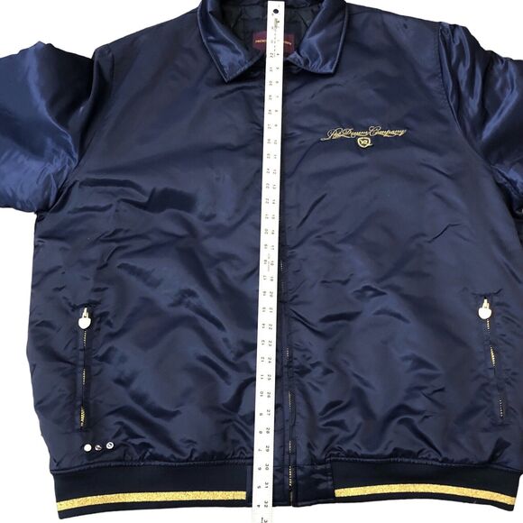 Y2K ROCAWEAR Vintage Bomber Varsity Jacket Quilted Lining Blue Gold Nylon - Picture 6 of 15